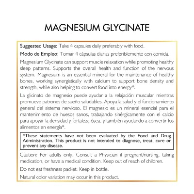 Magnesium Glycinate - High Absorption Supplement for Muscle and Nervous System Health
