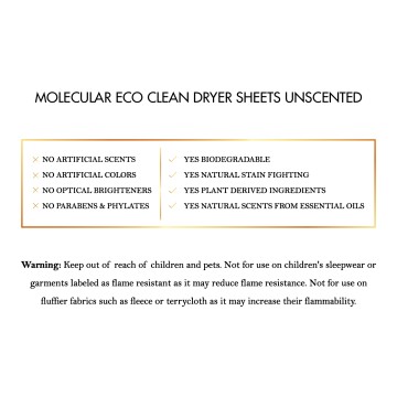 Molecular Eco Clean Dryer Sheet Unscented | Coco March