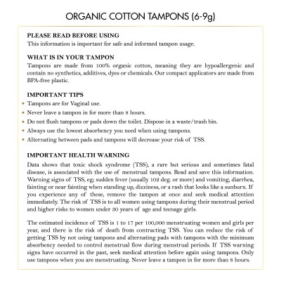 Elixir 100% Organic Cotton Tampons| Coco March